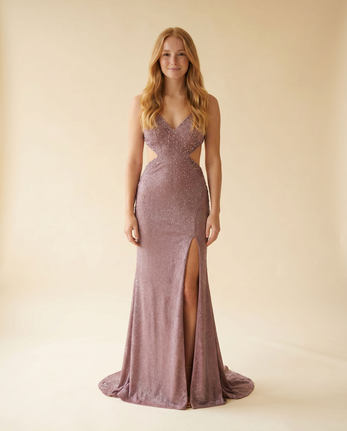 Robe Ajustée Brillante Mauve