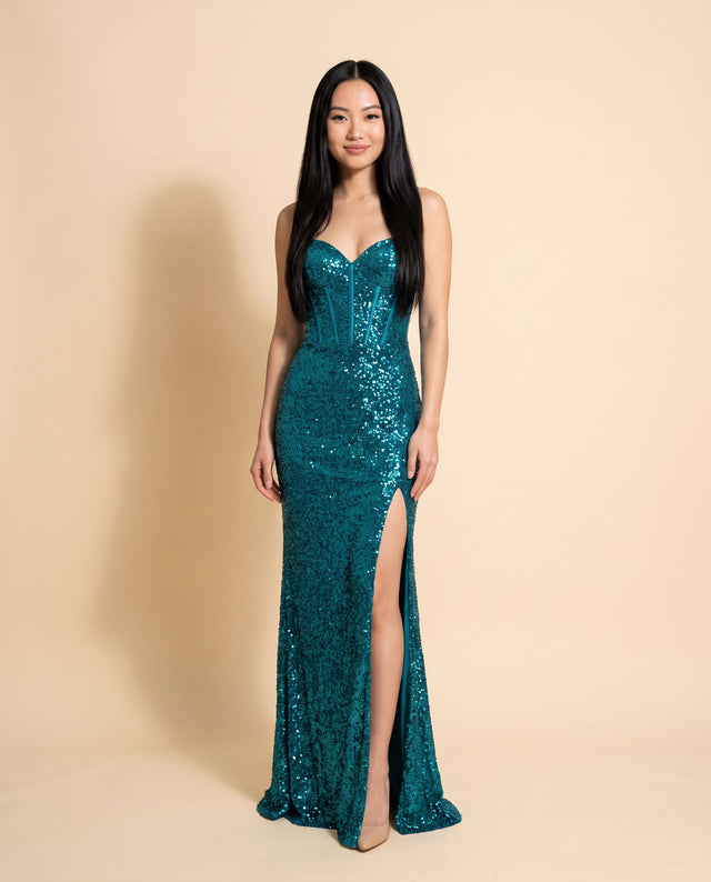 Robe Teal Brillante