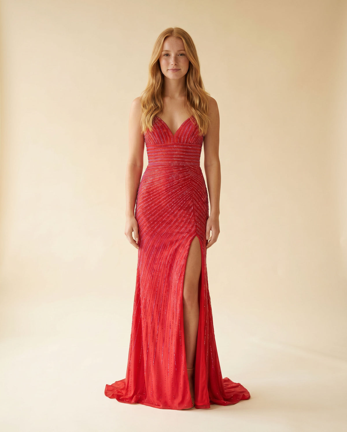 Robe À Fente Avec Décolleté Émeraude