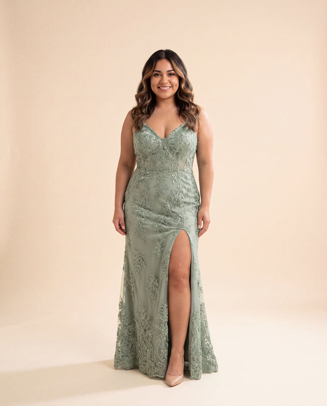 Mermaid Gown Sage