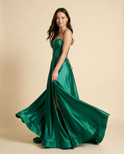 Robe En Satin Corset Peacock