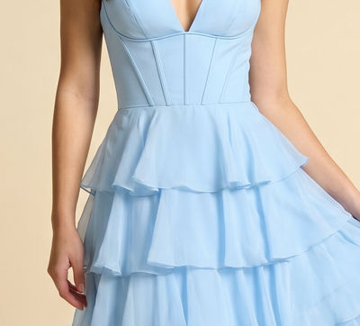 Robe À Volant Bleu Pâle