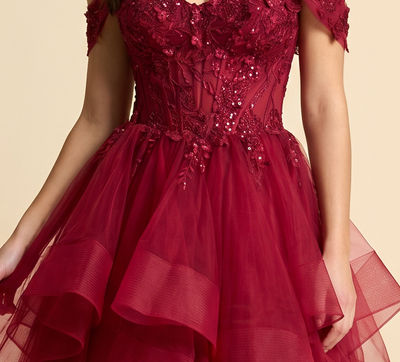 Robe Bustier À Volants Bourgogne
