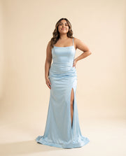 Robe Ajusté Bleu Poudré