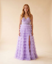 Robe À Volant Lilas