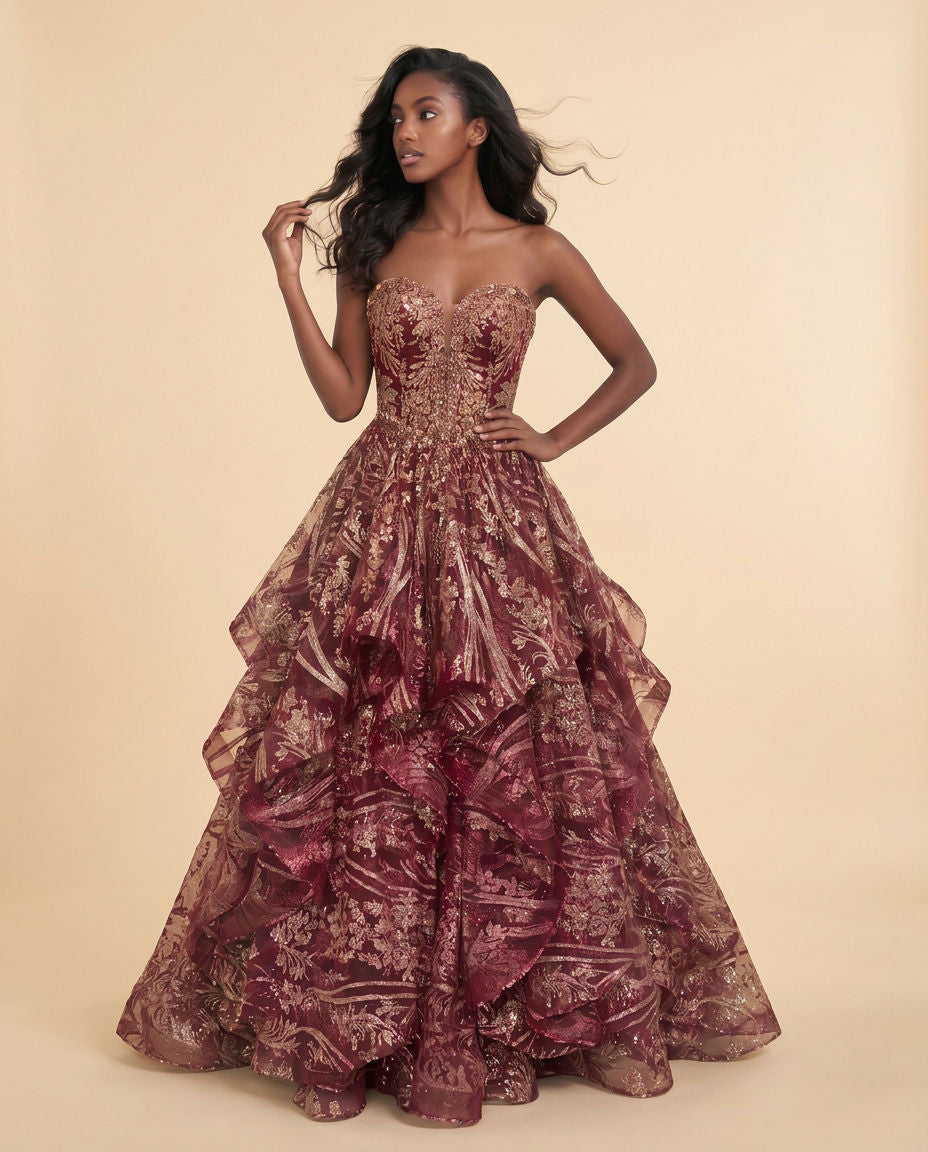 CL3006 Robe Princesse Bourgogne