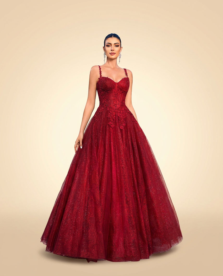Lace Gown Burgundy