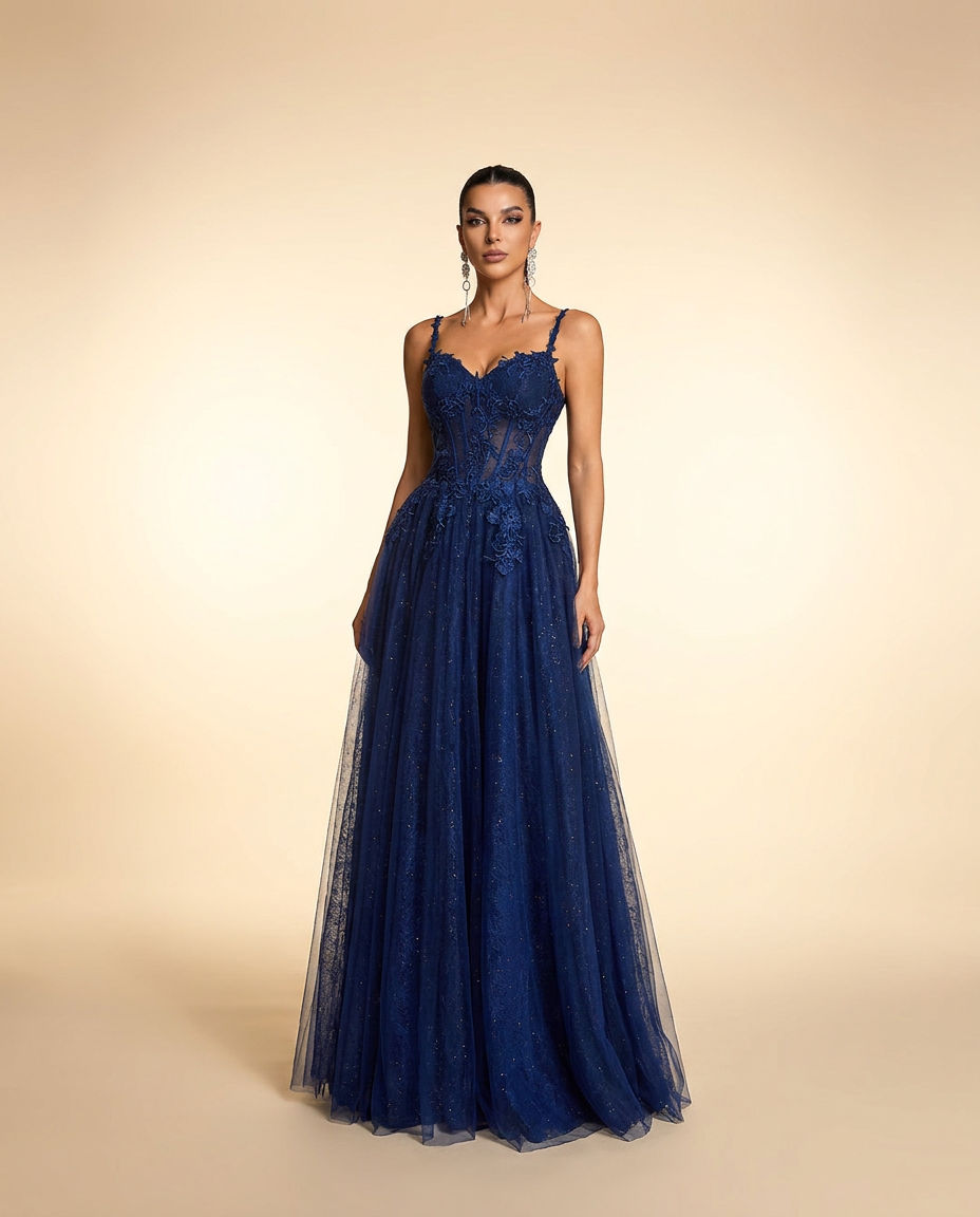 Lace Gown Navy