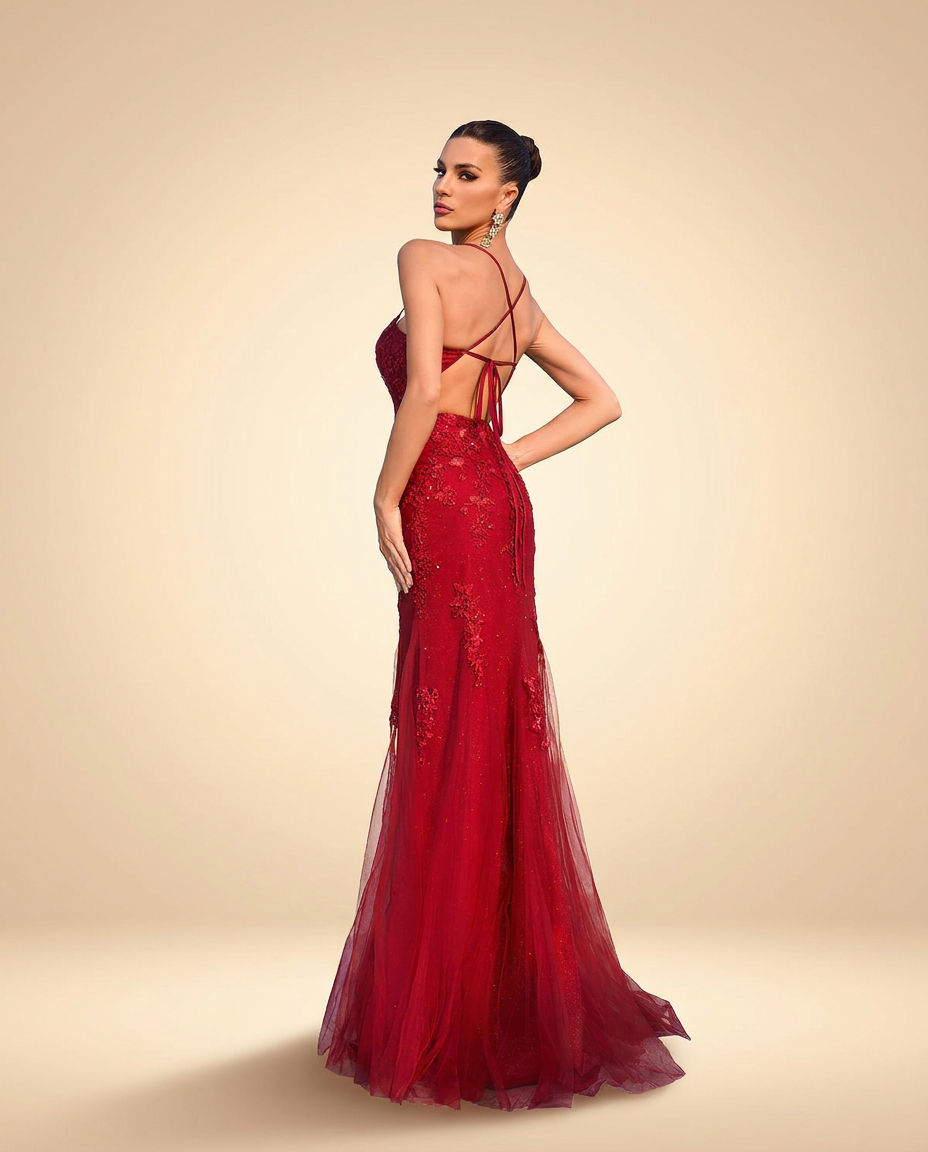 Mermaid Gown Burgundy