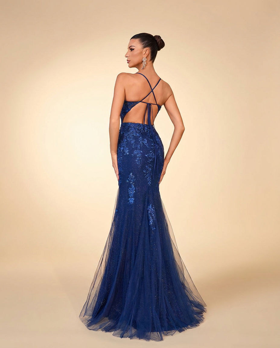 Lace Gown Navy