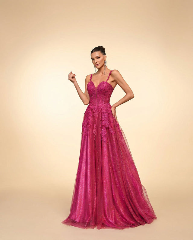 J29035 Robe en Dentelle Rouge