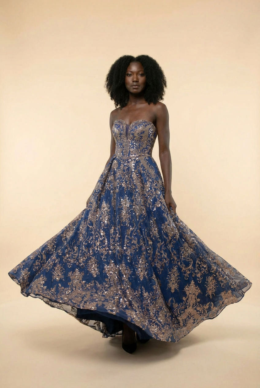 Cl5101 Robe Marine et Or