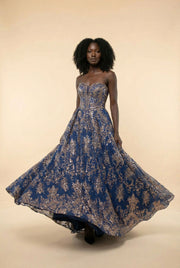 Cl5101 Robe Marine et Or