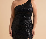 Robe À Une Bretelle Noire