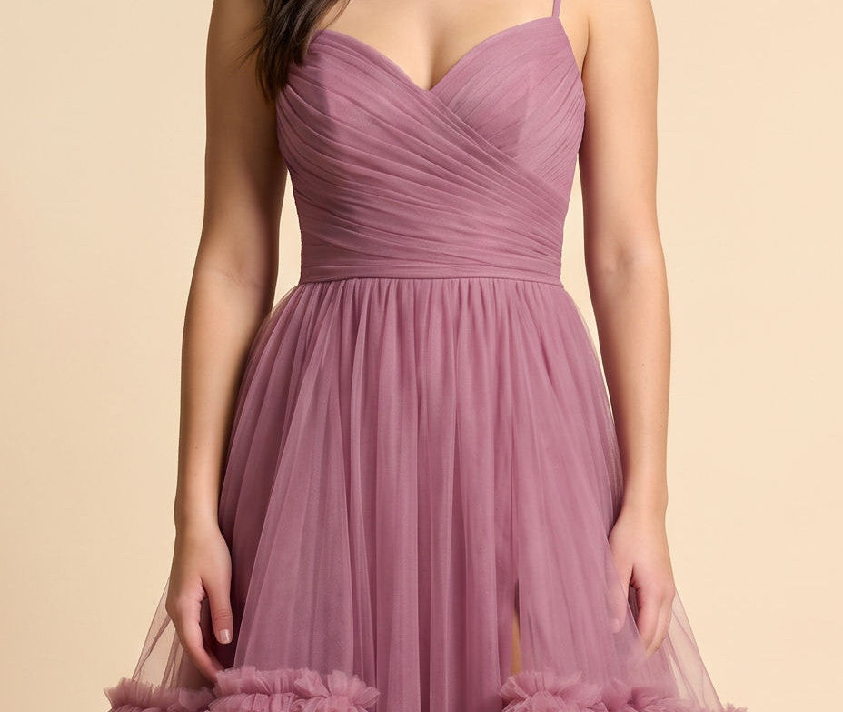Robe En Tule Mauve
