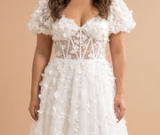 Robe Manches Bouffantes Ivoire
