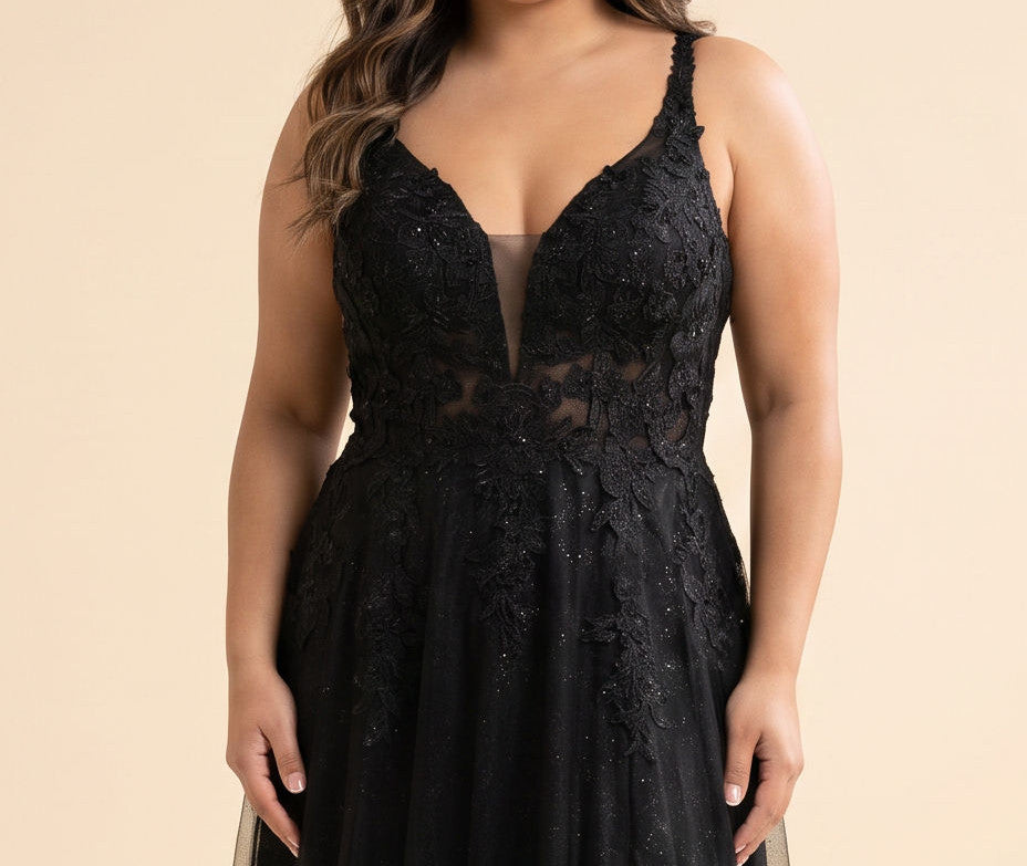 Robe Style Corset Avec Fente Noire