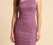 Robe Ajustée Une Bretelle Mauve
