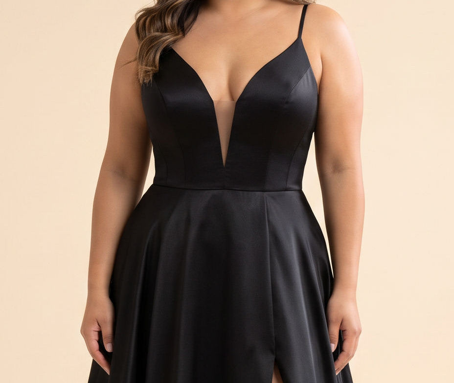 Robe Noire Brillante en A