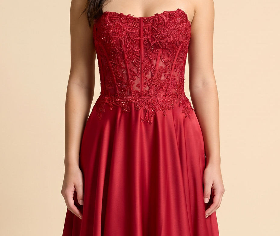 Robe Corset Fluide Rouge