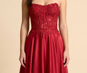Robe Corset Fluide Rouge