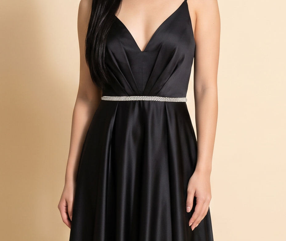 Robe satinée Noire