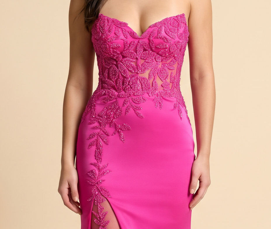 Robe Moulante Brillante Fuschia