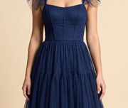 Robe En Tulle À Pois Marine