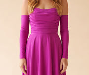 Robe Corset Et Dentelle Magenta
