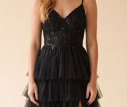 Robe À Étages Noire