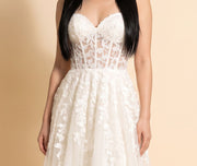 Robe Corset Avec Broderies Ivoire