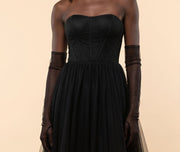 Robe bustier avec manches Noire
