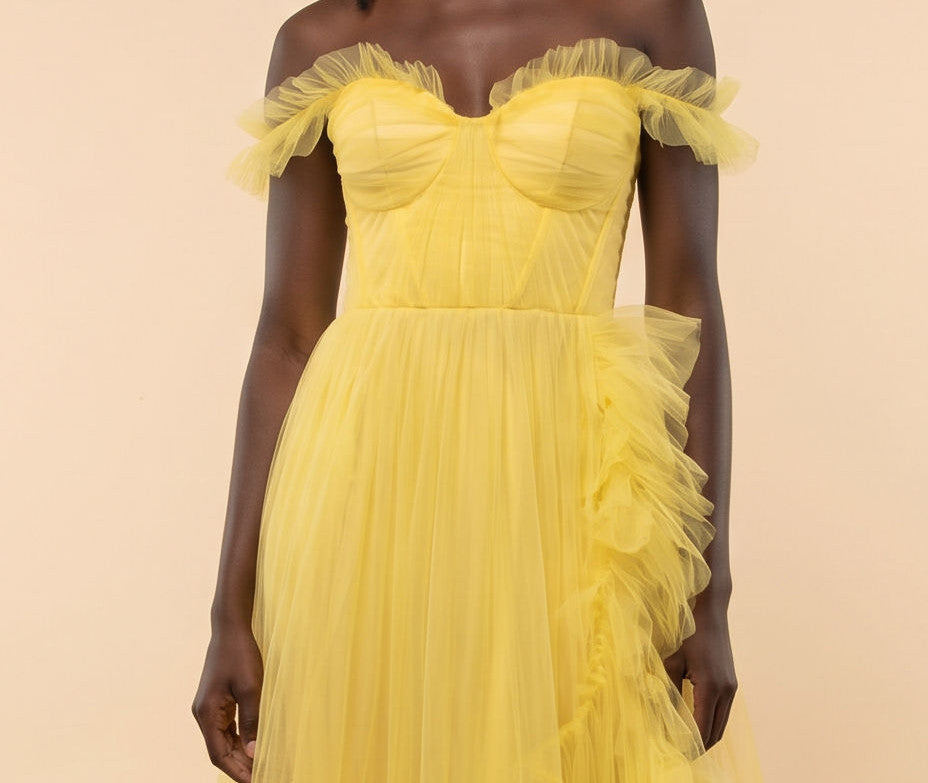 Robe En Tulle Jaune
