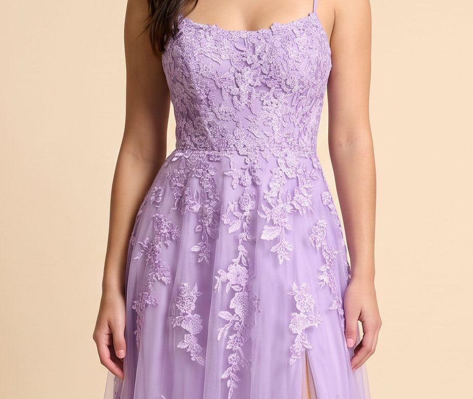 Robe À Dos Lacé Lilas