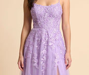 Robe À Dos Lacé Lilas