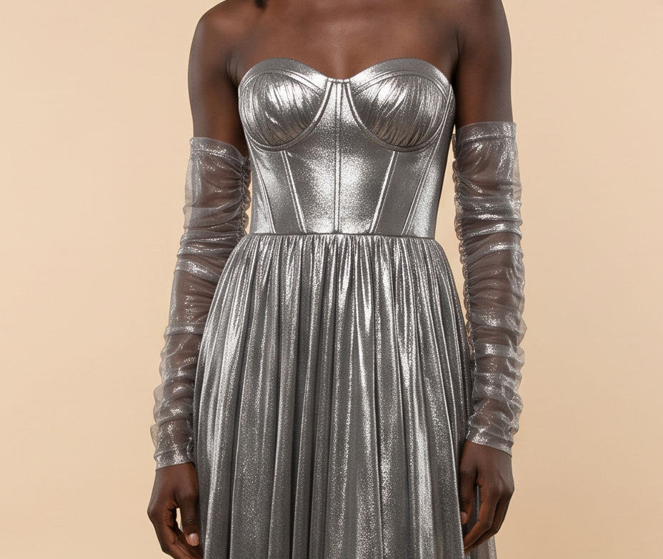 Robe Corset Fluide Métal