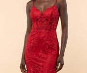 Robe Corset En Dentelle Rouge