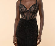 Robe Corset À Brillant Noire