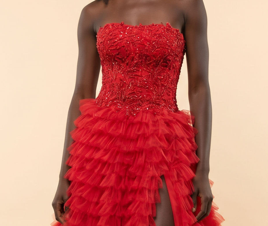 Robe À Corset Rouge