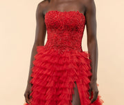 Robe À Corset Rouge