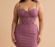 Robe Ajustée Extensible Mauve