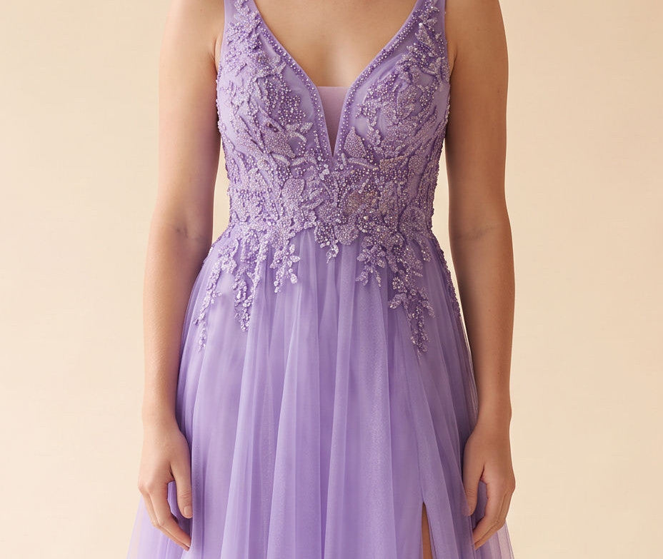 Robe Avec Broderie Lavande