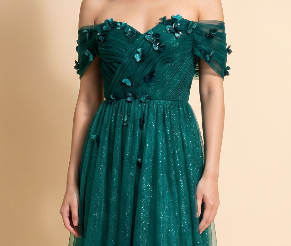 Robe En Tulle Émeraude
