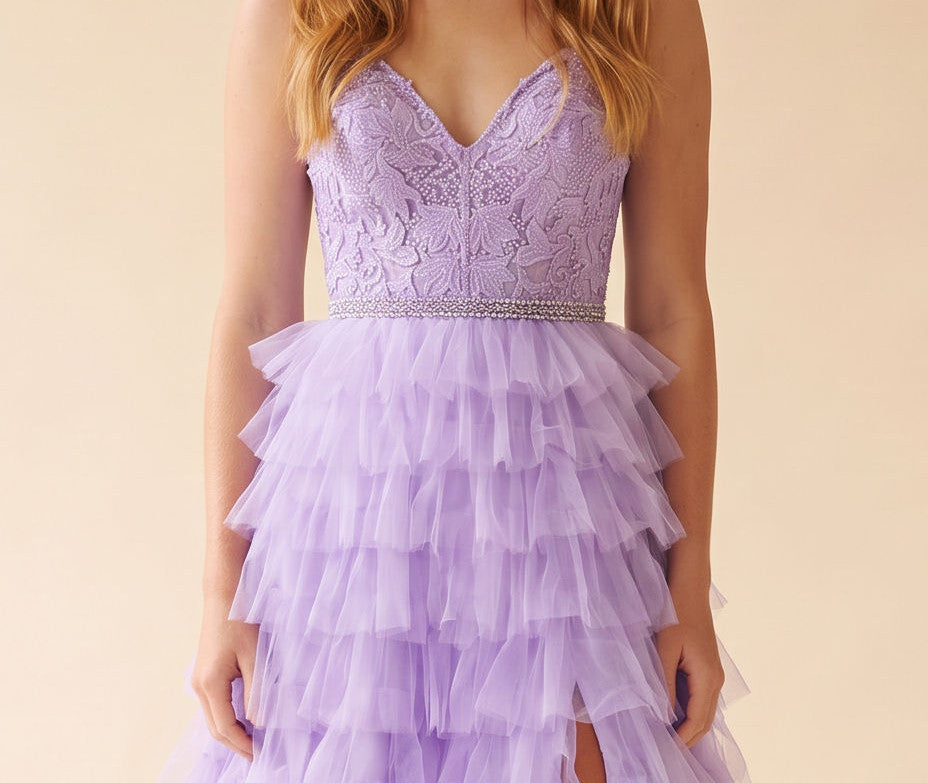Robe À Volant Lilas