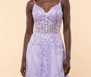 Robe Lilas Corset brillante