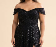 Robe Corset Et Fente Noir